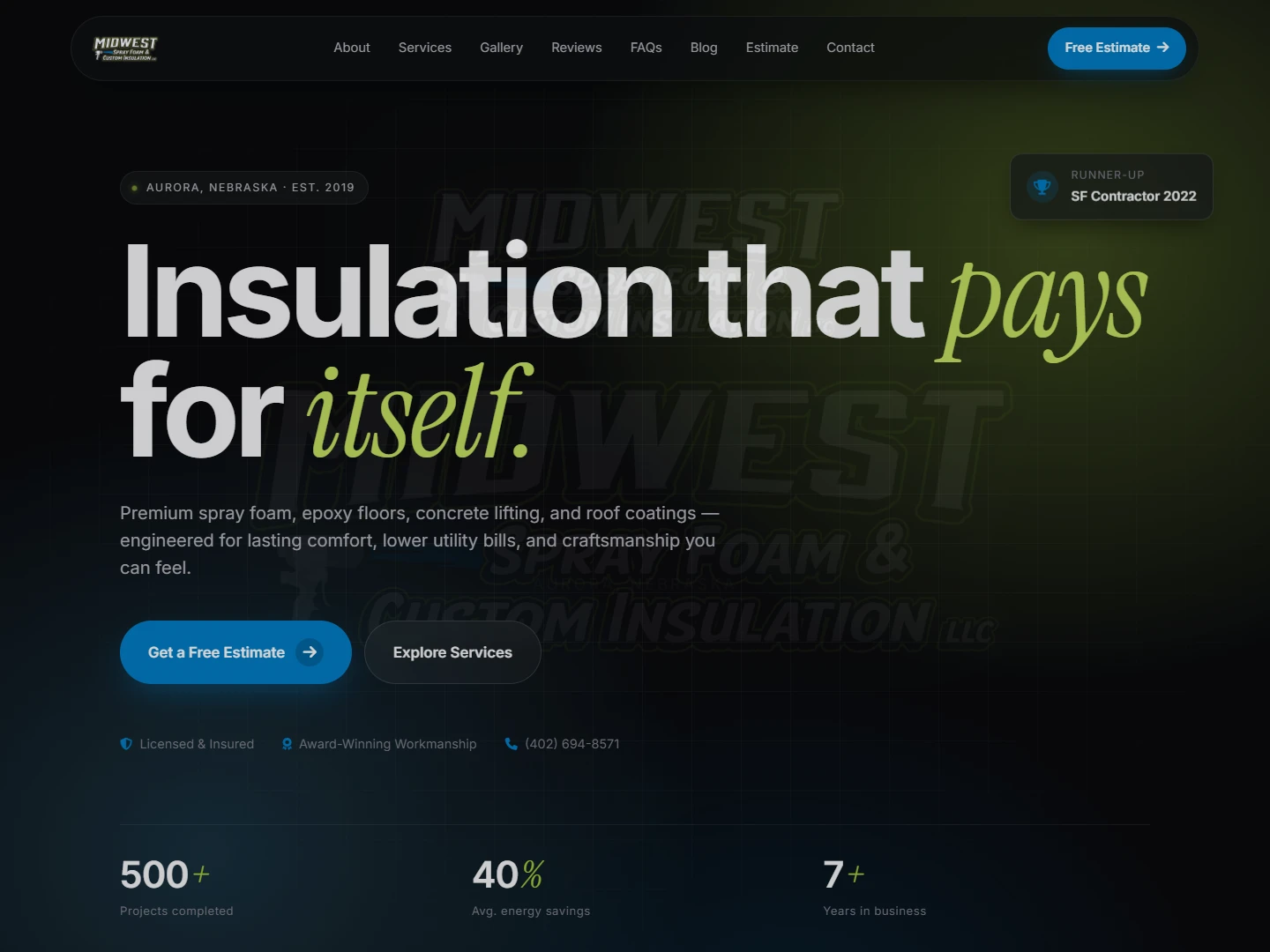 Midwest Spray Foam & Custom Insulation website